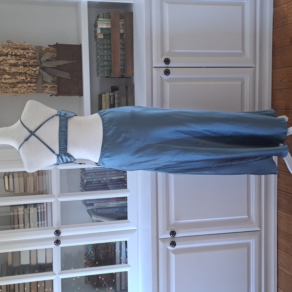 Astr The Label - Collette Satin Cutout Midi Dress - Color: Slate Blue - Picture 8 of 14